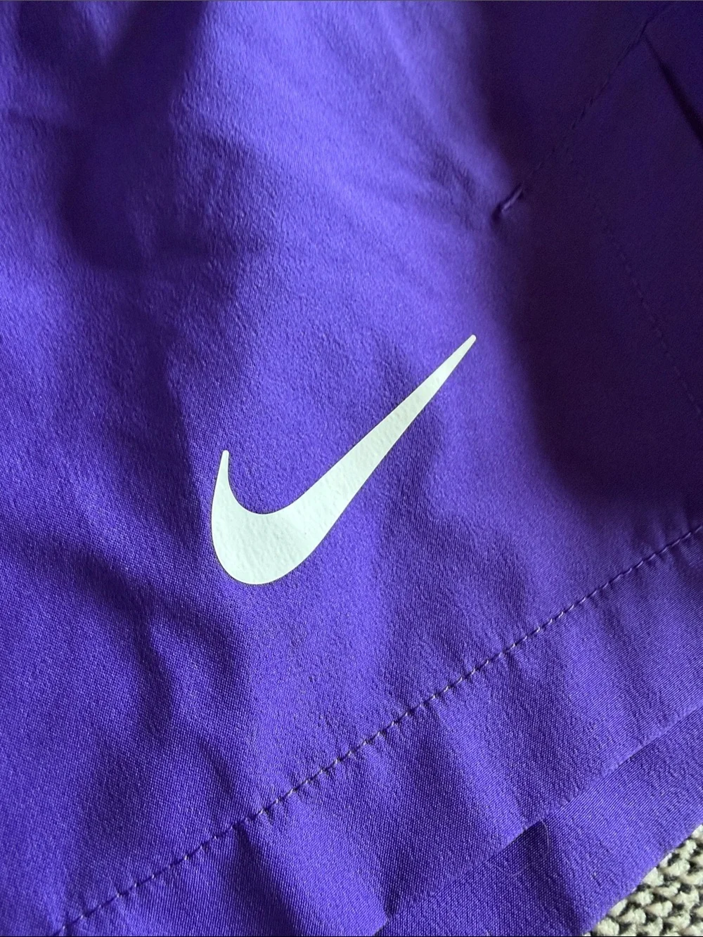 NWOT St. Thomas Football Nike Men’s Purple Athletic Shorts White Swoosh sz Lg